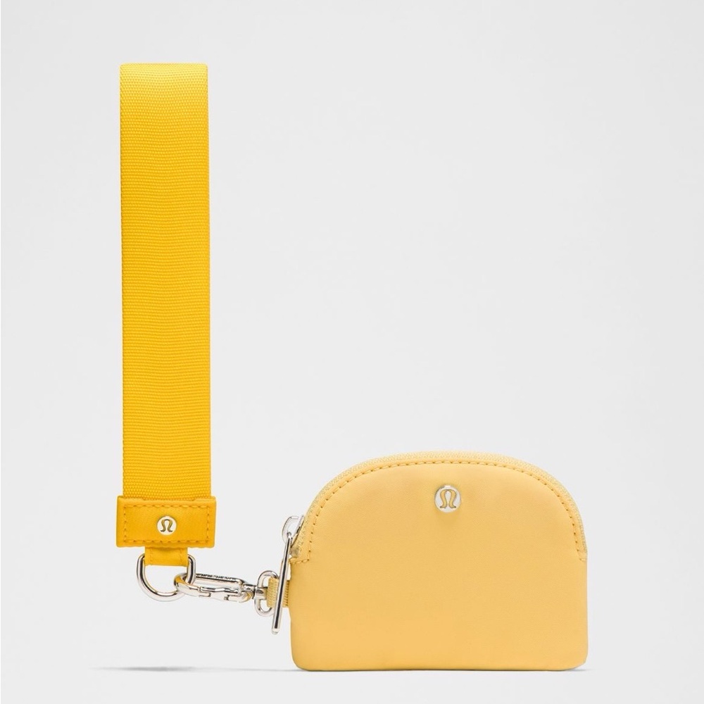 NWT Lululemon Dual Pouch Wristlet Bag Color Maize yellow - Picture 3 of 5